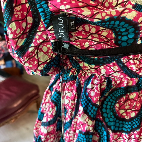 ÖFUURË African Print Off-Shoulder Mini Dress L/XL - Picture 8 of 8